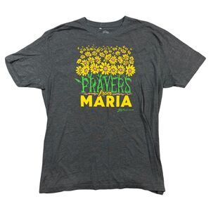 GV Art Prayers From Maria Men's XL Gray Cotton Short Sleeve Flower Graphic Print